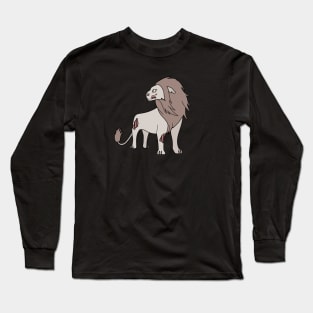 Zombie Lion Cartoon // Funny Halloween Zombie Long Sleeve T-Shirt